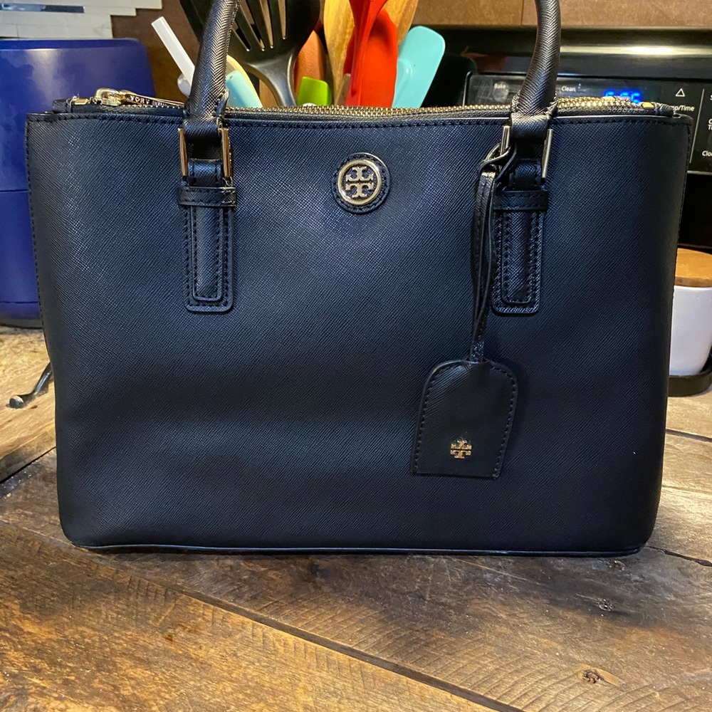 Tory Burch Leather Double-Zip Tote